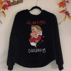 Disney Always Grumpy fuzzy sweater size M